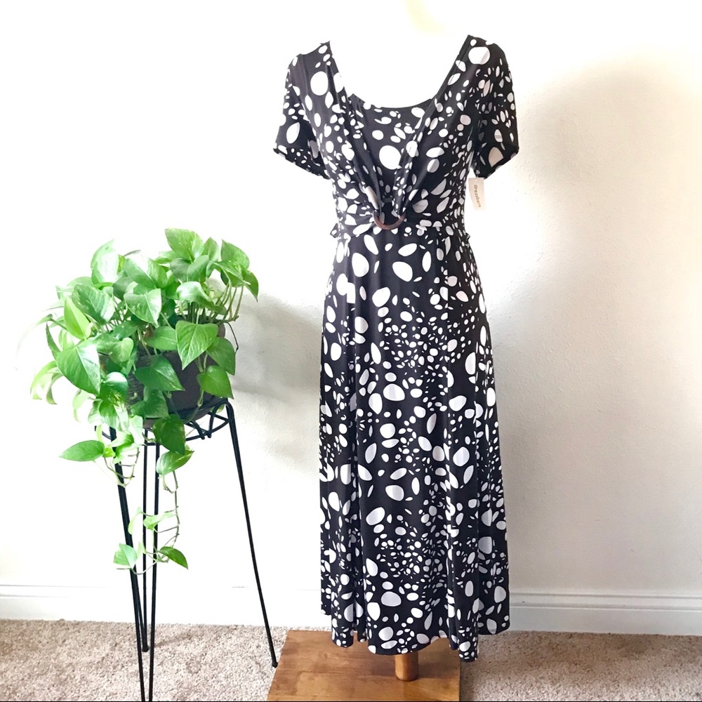 Dressbarn Printed Fit & Flare Jersey Dress Sz 14